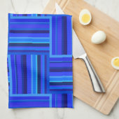 Blauw weefpatroon theedoek (Quarter Fold)