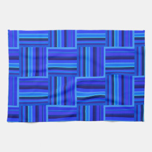 Blauw weefpatroon theedoek