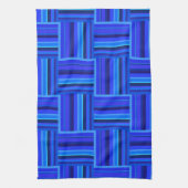 Blauw weefpatroon theedoek (Verticaal)