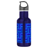 Blauw weefpatroon waterfles (Achterkant)
