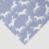 Blauw weefselpapier met kleine witte paarden tissuepapier (Detail)
