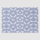 Blauw weefselpapier met kleine witte paarden tissuepapier (Voorkant)