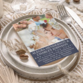 Blauw weelde Uw fototypografie bruiloft Kaart