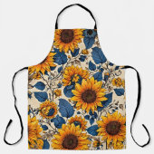 Blauw Weide Jurk Schort (Voorkant)