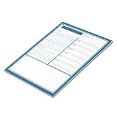 Blauw wekelijks om lijst te doen notitieblok (Schuin)