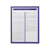 Blauw wekelijks om lijst te doen notitieblok (Linkerzijde)