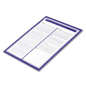 Blauw wekelijks om lijst te doen notitieblok (Schuin)