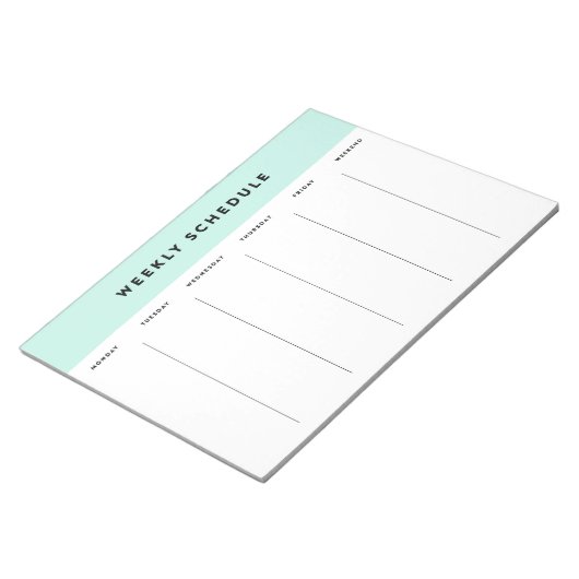 Blauw wekelijks schema notitieblok (Schuin)