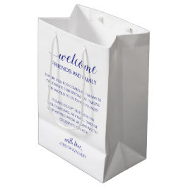 Blauw Welkom bij huwelijksgastaccommodatie Medium Cadeauzakje
