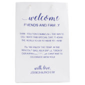 Blauw Welkom bij huwelijksgastaccommodatie Medium Cadeauzakje (Voorkant)