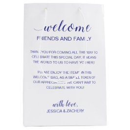 Blauw Welkom bij huwelijksgastaccommodatie Medium Cadeauzakje