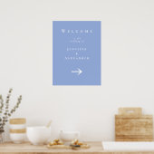 Blauw Welkom bij Wedding Sign Poster (Keuken)