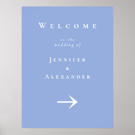 Blauw Welkom bij Wedding Sign Poster