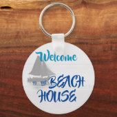 Blauw Welkom in het strand House nautical Sleutelhanger (Voorkant)