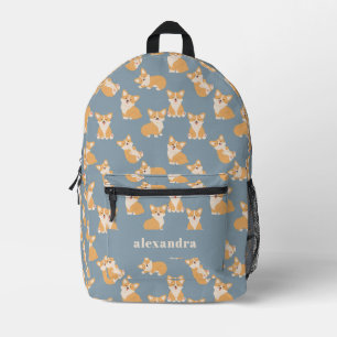 Blauw Welsh Corgi Patroon voor Hondenliefhebber Bedrukte Rugzak