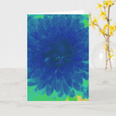 Blauw Wenskaart Kaart (Gele Bloem)