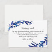 Blauw wenste het goed. Winter bruiloft. Kaart invo (Voorkant / Achterkant)