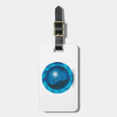 Blauw Wereldbol Bagagelabel (Voorkant verticaal)