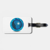 Blauw Wereldbol Bagagelabel (Achterkant horizontaal)