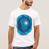 Blauw Wereldbol Mannen T-shirt (Voorkant)
