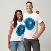 Blauw Wereldbol Mannen T-shirt (Unisex)