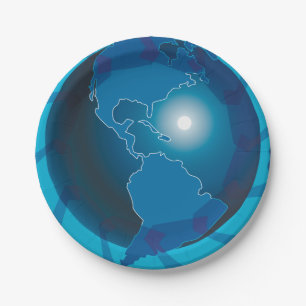 Blauw Wereldbol papier Borden Papieren Bordje