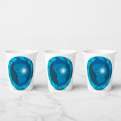 Blauw Wereldbol Papieren Bekers