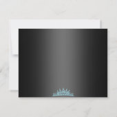 Blauw Wervelend Damast Verjaardags RSVP Kaart (Achterkant)