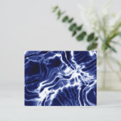 Blauw wervelend patroon  briefkaart (Staand voorkant)