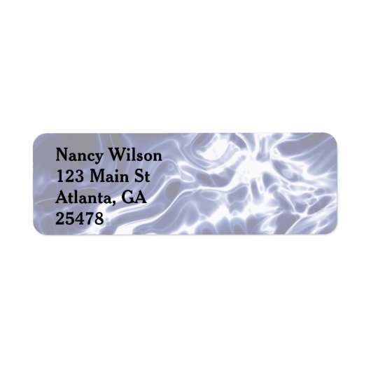 Blauw wervelend patroon  etiket (Voorkant)