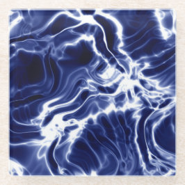 Blauw wervelend patroon  glazen onderzetter