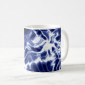 Blauw wervelend patroon koffiemok (Voorkant rechts)