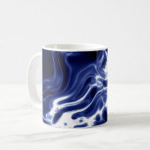 Blauw wervelend patroon koffiemok (Voorkant links)