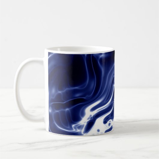 Blauw wervelend patroon koffiemok (Links)