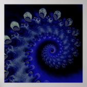 Blauw wervelfractal Poster (Voorkant)