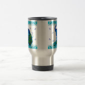 Blauw wervelrand en ontwerp van pacock reisbeker (Center)