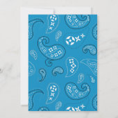Blauw Western Bandana Print Verjaardagsfeest Kaart (Achterkant)