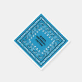 Blauw Western Bandana Print Verjaardagsfeest Servet (Hoek)