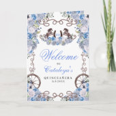 Blauw Western Charro Quinceañera Programma (Voorkant)
