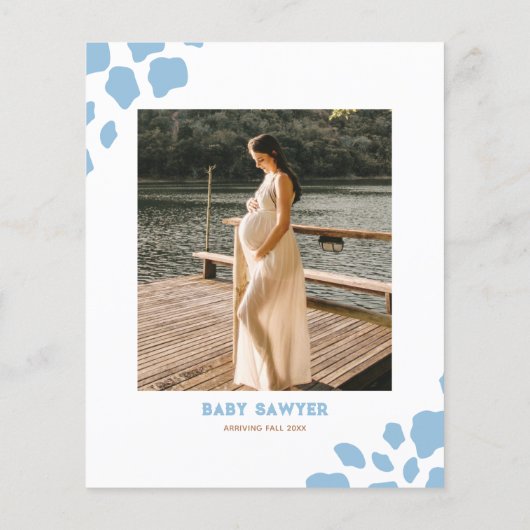 Blauw Western Cowboy Boy Baby shower Uitnodiging (Achterkant)