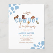 Blauw Western Cowboy Boy Baby shower Uitnodiging (Voorkant)