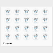 Blauw Whimsical Bruisende Bruidsfeest Ronde Sticker (Vel)
