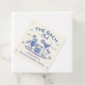 Blauw Whimsical Strand Cocktail Bachelorette Feest Bedankjes Labels (In situ)