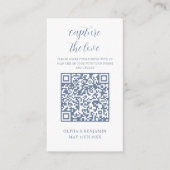 Blauw | White Capture The Love QR-code Informatiekaartje (Voorkant)