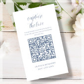 Blauw | White Capture The Love QR-code Informatiekaartje