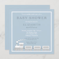 Blauw | White Choo Train Boy Baby shower