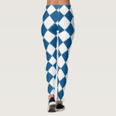 Blauw | White Classic Diamond Harlequins Pattern Leggings (Achterkant)