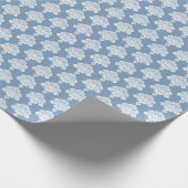 blauw | White Damask Wrapping Paper Cadeaupapier (Hoek)