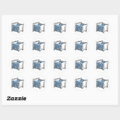 blauw wieg ronde sticker (Vel)
