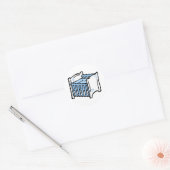 blauw wieg ronde sticker (Envelop)